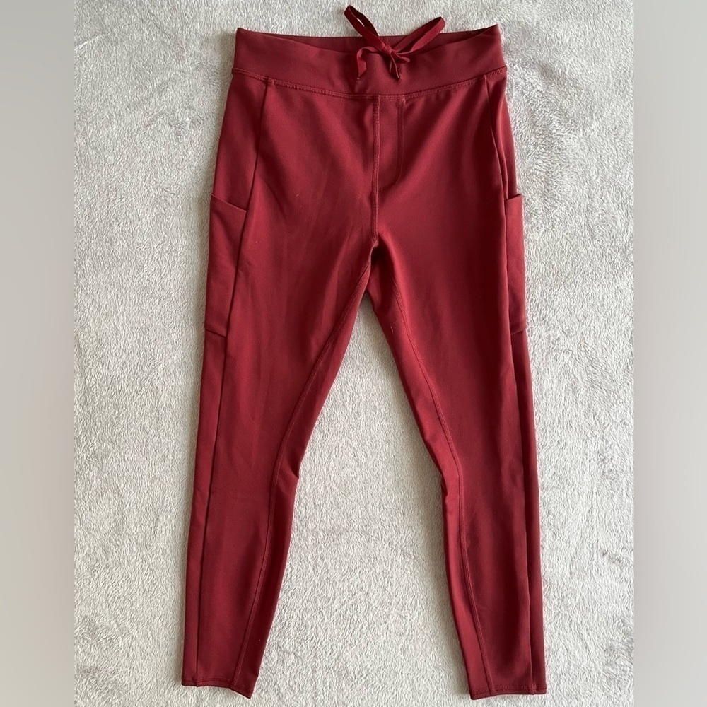 ALO Yoga Red Leggings with Side Pockets